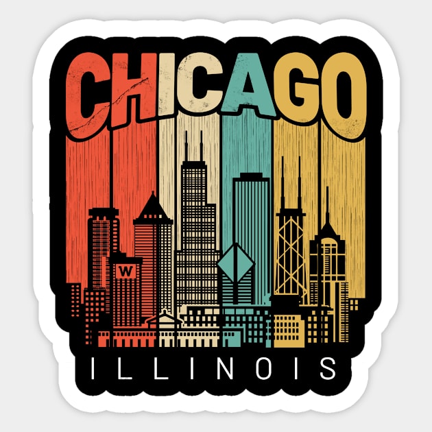 Chicago Illinois Sticker by ThyShirtProject - Affiliate